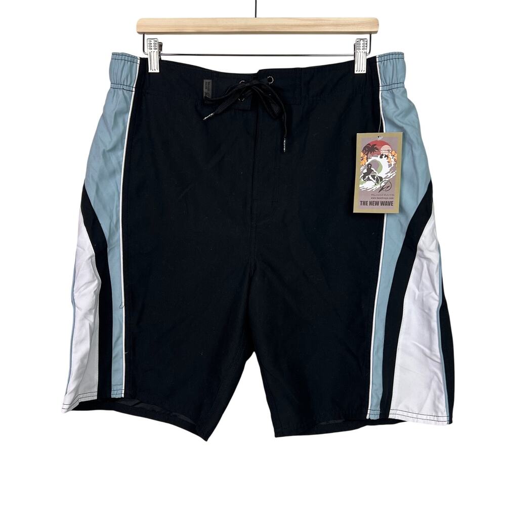 Beach Rays NWT Mens Large Swim Trunks Board Shorts Surfwear Beach‎ Black Blue